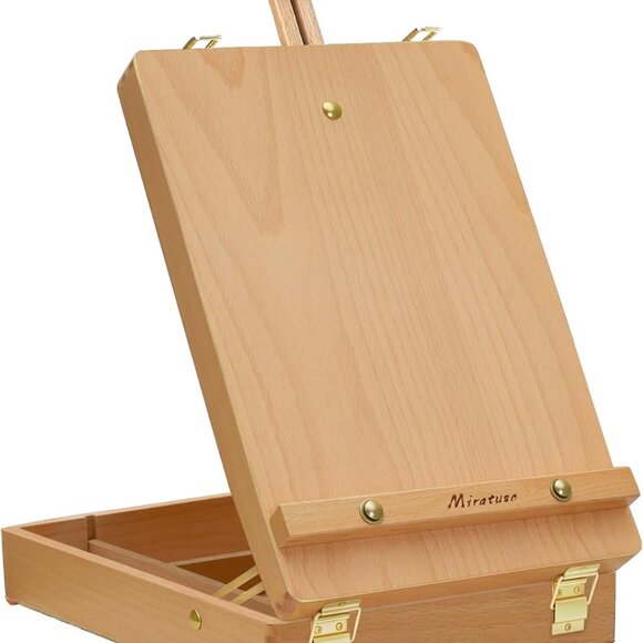 Tabletop Art Easel for Painting, Premium Wooden Sketchbox, Portable Desktop Pain - Picture 1 of 7